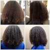 Before (top) and After (bottom) of a Ouidad Deep Treatment Hair Cut and Style done by Jennifer