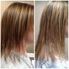 Before and After Great Lengths application (volumizing) done by Jennifer