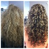 Before and After a Full Foil, Ouidad Haircut and Style by Andrea