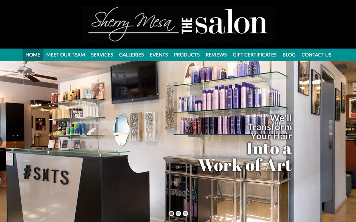 salon web design example